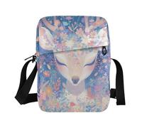 aidingzhi Mysterious Lovely White Deer with Daisy Flowers messenger bags for women over the shoulder bags for men Womens Casual Purses Adjustable Strap for Shopping School