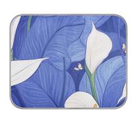 aidingzhi Nature Calla Lily Royal Blue White Cooling mats for Dogs Extra Cooling Dog Crate pad for Pig Cozy Sleeping Non-Electric 22×27.6in