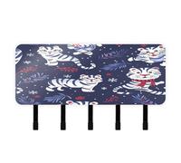 aidingzhi Navy Blue Tigers Winter Keys Holder on Wall with Mail Organizer & 5 Hook Self-Adhesive Hanging Home Improvement Key Hook for Entryway Entryway Entryway