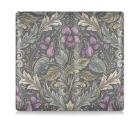 aidingzhi New Brunswick Purple Violet William Morris Pattern Premium Leather Car Registration & Insurance Card Holder Essential Wallet Case for ID, Driver's License, Key Contact Information Cards