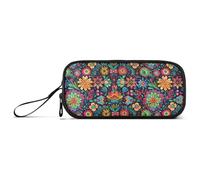 aidingzhi Nylon Pencil Case for Girls Large Capacity Bright Floral Pencil Case Stationery Pouch for School Nurse, Vivid Floral Pattern, 1 size, Stationery