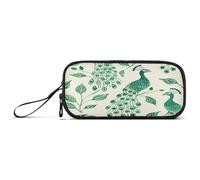 aidingzhi Oliver Jeffers Style Peacock Jade Nylon Pencil Bags Large Capacity Pencil Case For Kids School Stationery for High School Teacher
