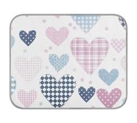 aidingzhi Patchwork Hearts Pastel Colors Cooling Bed for Dogs Cooling pad for Outdoor cat for Kitten Sleeping Comfy 22×27.6in