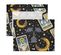 aidingzhi Pencil Bags Portable Plastic File Folder for 3 Rings Binder 2 Pack Students Home Gothic Mystic Tarot Horoscope