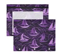 aidingzhi Pencil Box Adorable Pocket Folders for A4 Paper Letter 2 Pack Students Classroom Supplies Old Style Ocean Purple