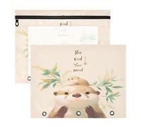 aidingzhi Pencil Cases Clear Window Plastic File Folder for A4 Paper Letter 2 Pack Students Art Supplies Storage Be Kind To Your Mind Otter Cute