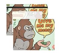 aidingzhi pencil pouches Adorable 3 Rings Pocket for 3 Rings Binder 2 Pack Students Home Give Me My Money Gorilla