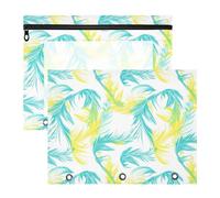 aidingzhi pencil poucheses Adorable 3 Hole Pocket for A4 Paper Letter 2 Pack Students Storing School Students Teacher Supplies Hand-drawn Design Phoenix Neon Yellow Blue