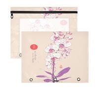 aidingzhi pencil poucheses Clear Window Pocket Folders for 3 Rings Binder 2 Pack Students Classroom Supplies Purple Sun Flowers