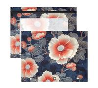 aidingzhi pencil poucheses Clear Window Storage Bag for A4 Paper Letter 2 Pack Students Classroom Supplies Ukiyoe Glitter Marshmallow Dark Blue Red Gold