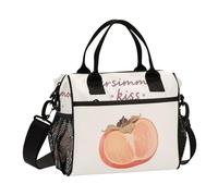 aidingzhi Persimmon Fruits Kiss Lunch Box for Women Adjustable Lunch Cooler Bags with Shoulder Strap Boys Work M