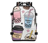 aidingzhi Personal Item Backpack for Men Women, TSA Friendly Flight Approved Lightweight (longwword) 20L with Water Bottle Pocket 15.6 Laptop Bag, Bubble Tea