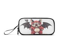 aidingzhi Playful Mischievous Bulldog Demon Nylon Pencil Bags For Teen Large Capacity Big Pencil Case With Zipper Stationery Bag for College Adults