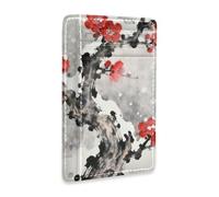 aidingzhi Plum Tree in The Snow leather mens wallets slim With ID Window RFID Blocking credit card organizer for Men and Women