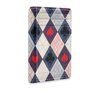 aidingzhi Poker Cowboy Plaid leather mens wallets slim With ID Window RFID Blocking small wallet for cards for Men and Women