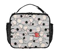 aidingzhi Portable Soft Bag Leakproof Lunch Boxes with Handle Insulated Tote for Work Office Cute Cartoon Koala Grey