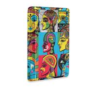 aidingzhi Psychedelic Indian Colorful Faces leather wallet slim with money clip RFID Blocking card case wallet for Men and Women