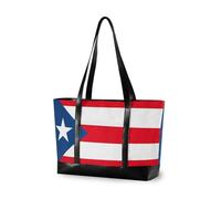 aidingzhi Puerto Rico Flag Puerto Rican National Red simple totes for women with zipper nurse work bags for yoga with