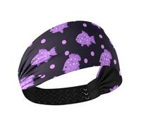 aidingzhi Puffer Fish Lavender Polka Dot Pattern Cooling sport headband Stretchy sweatband for hiking Workouts Yoga Workouts