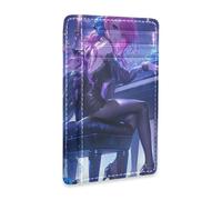 aidingzhi Purple Blue Anime Play Piano leather ladies wallets slim With ID Window RFID Blocking id card holder for Men and Women