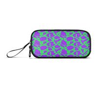 aidingzhi Purple Green Mystery Pattern Nylon Pencil Bag For Teens Big Capacity Pencil Storage Case Stationery Organizer for Elementary Women