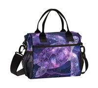 aidingzhi Purple Sea Turtle Lunch Bag for Work Crossbody Thermal Lunch Bags with Shoulder Strap Lady School S