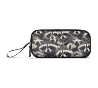 aidingzhi Raccoons Trendy Style Nylon Pencil Case Pencil Bag Large Capacity Zipper Pencil Case Stationery Organizer for College Student, Raccoons Trendy Style, 1 size, Stationery
