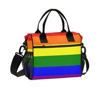 aidingzhi Rainbow Pride Flag Gay Lgbt Pride Day Month Parade Lgbtq Community Lunch Bag for Girls Reusable Men Lunch Bags with Shoulder Strap Girls Gym S