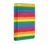 aidingzhi Rainbow Pride Flag Lgbt Pride Day Month Parade Lgbtq Community leather slim wallets for men With Cash Slot RFID Blocking small card wallet for men&women