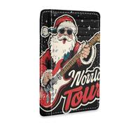 aidingzhi Rocking Santa Christmas leather slim credit card wallet with money clip RFID Blocking id card wallet for Men and Women