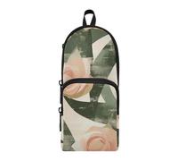 aidingzhi Rose Velvet Ribbon Olive Green and Sand_34185 Nylon 3 Compartments Pencil Bag Pen Case study&multifunctional Zipper Pencil Case Stationery for College