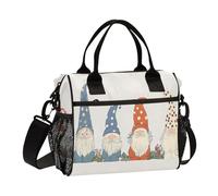 aidingzhi Safari Retro Simple Gnomes Women Lunch Bag with Pocket Large Lunch Tote with Shoulder Strap Teenage Picnic M
