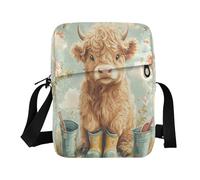 aidingzhi Scotland Cow Fresh Spring men's messenger bag mens crossbody Casual Purse Adjustable Strap for Outdoor Daily School
