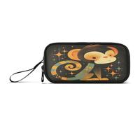 aidingzhi Simple Art Monkey Black Nylon Storage Pen Case Pencil Bag Big Capacity Pencil Cases School Stationery for Elementary Teacher