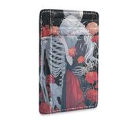 aidingzhi Skeleton Love Beauty Anime leather mens slim wallets With ID Window RFID Blocking cardholder for men&women
