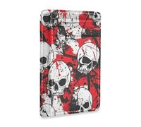 aidingzhi Skull Red Terrible leather card wallets for women slim With ID Window RFID Blocking credit card holder wallet for Men and Women
