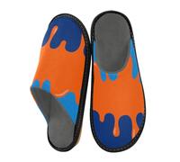 aidingzhi Slippers Women Slipper For Women Indoor Memory Foam Slippers For Home Cozy House, Graffiti Art Orange Blue, 8-8.5