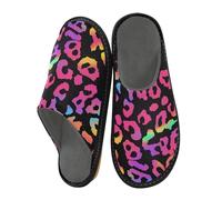 aidingzhi Slippers Womens Slipper For Women Indoor Ladies Memory Foam Slippers s Home Women Cozy, Neon Colorful Leopard Print, 6.5-7