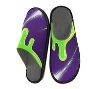 aidingzhi Slippers Womens Slipper For Women Indoor s Slipper Memory Foam Womens House Slippers Warm Cozy, Graffiti Art Purple Green, 10.5-11