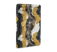 aidingzhi Snake Skin Dark Brown Yellow leather women's wallets slim With ID Window RFID Blocking id card holder for men&women