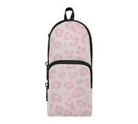 aidingzhi Soft Pink Leopard Print Nylon 3 Compartments Large Pencil Bag For Boys Multi-purpose and aesthetic Pencil Case For Boys Stationery for College