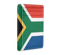 aidingzhi South Africa Flag South African National leather men's wallet slim With ID Window RFID Blocking cardholder for men&women