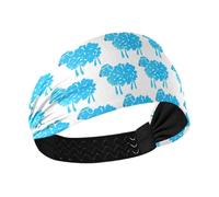 aidingzhi Style Sheep Turquoise White Cooling womens headband Elastic sweaty bands for tennis basketball Gym Yoga