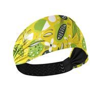 aidingzhi Summer Cute Doodle Drawings Fantasy Lime Cooling sweat absorbing headband Stretchy sweatbands for women for make up Football Football Workouts