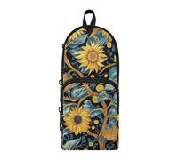 aidingzhi Sunflowers Safari Nylon 3 Compartments Zipper Pencil Bag Multi-purpose and aesthetic Pencil Case For School Stationery Bag for Office