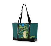aidingzhi Surfing Dino Large Capacity laptop tote bag with zipper 14inch tote bag for Travel Essentials Beach Gifts Birthday Gifts for Women with diaper
