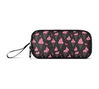 aidingzhi Sweet Icecream Valentine's Day Nylon Pencil Bags For Kids Big Capacity Pencil Case With Zipper Stationery Bag for Office Adolescents
