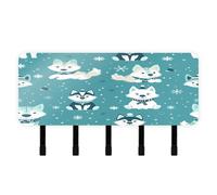 aidingzhi Teal Six Playful Funny Dogs Keys Holder on Wall with Mail Organizer & 5 Hook Self-Adhesive Hanging Home Improvement Key Organizer for Doorway Doorway Doorway