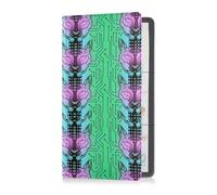 aidingzhi Technological Animal Cat Future Neon Pu Leather Car Registration & Insurance Card Holder Glove Box Organize for Cards, Essential Document Driver License