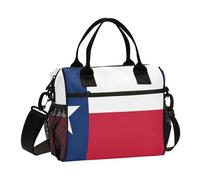 aidingzhi Texas State Flag Blue Red Lunch Bag Sturdy Lunch Cooler Bag with Shoulder Strap Girl Outdoor S